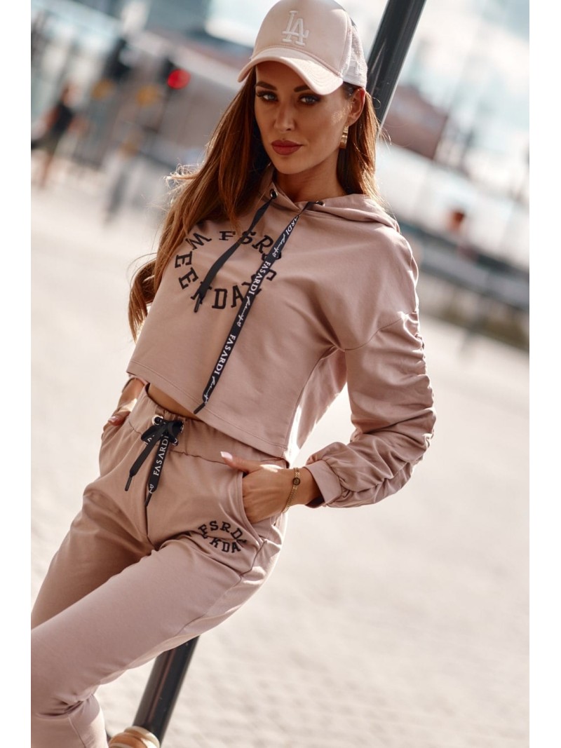 Women\'s cappuccino tracksuit set FI674 - Online store - Boutique